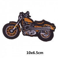 Вышивка-нашивка для декора одежды «Мотоцикл желтый».