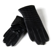 PODIUM Перчатка Женская кожа Paidi 222-7 black плюш Распродажа