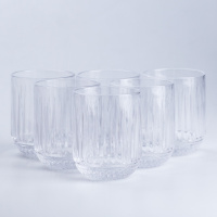 Набір склянок фігурних із товстого скла 6 штук по 250 мл, прозорий