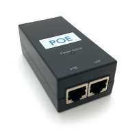 POE инжектор 12V 2A (24Вт) с портами Ethernet 10/100Мbit/s + кабель питания 1,0м