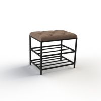 Банкетка для обуви Женева-1 50см велюр коричневый 1-0-9005