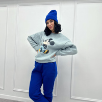 Двокольоровий спортивний костюм з шапкою «Minnie» оптом | Батал | Розпродаж моделі Електрик, 50-52