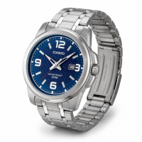 Чоловічий годинник Casio MTP-1314D-2AV — Класична модель з синім циферблатом та сталевим браслетом