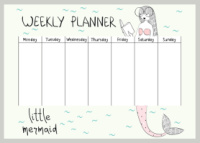 Магнітний планер А3 «Розклад на тиждень №8 Русалка_eng»