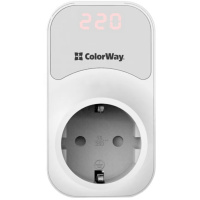 Реле напруги ColorWay (16A/3680W) 150V-210V/230V-280V DS1 White (CW-VR16-01D)