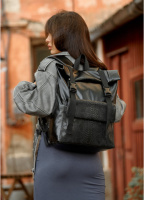 Рюкзак ролл жіночий принт крокодила з клапаном