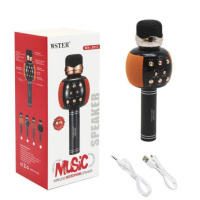 Беспроводной микрофон караоке блютуз WSTER WS-2911 Bluetooth динамик. Цвет: оранжевый