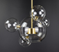 Люстра светодиодная подвесная LED светильник для квартиры на потолок лэд 26329 Латунь 40-130х35х35 см.