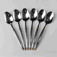 Набір столових ложок 6 штук із нержавіючої сталі 21 см ложки столові прилади класичний дизайн сервірування HP-16978-05