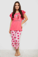 Жіноча піжама з принтом, колір рожевий, 243R1602-015