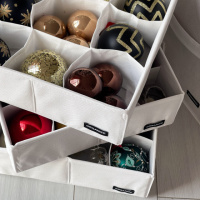 Набор ORGANIZE для хранения новогодних игрушек большой (белый)