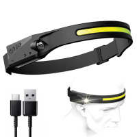 Налобный фонарь аккумуляторный «BL G28 Induction headlamp» XPE+COB Чёрный, фонарик на лоб светодиодный