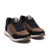 Демісезонні шкіряні кросівки Columbia колір коричневий/чорний