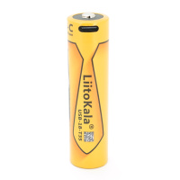 Аккумулятор 18650 Li-Ion LiitoKala USB-18-T35, 3500mah (3400-3500mah), 3.7V (2.7-4.2V), Type-C, 18.6*72mm, Yellow