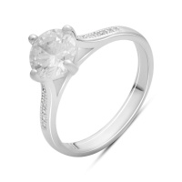 Серебряное кольцо CatalogSilver с фианитами, вес изделия 2,97 гр (2187202) 18 размер