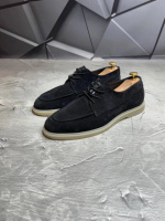 Туфли мужские замшевые Дерби KING Suede BLACK! Туфли мужские чёрные Дерби! Натуральная ЗАМША!
