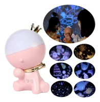 Лампа-проєктор нічник з обертанням 360° та 12 змінними слайдами, LED настільна декоративна