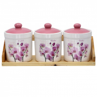 Набор керамических банок «Орхидея розовая» ZFC048 ОР
