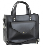 Lucherino 630 ЧОРНА — гладка екошкіра — якісна фабрична сумка в стилі Tote Bag