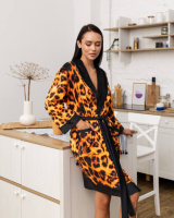 Халат женский из плюшевого велюра эксклюзивный Leopard 18273 XS-S