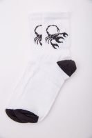 Білі жіночі шкарпетки, середньої довжини, з принтом, 167R520-3