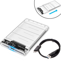Карман корпус 2.5 жесткого диска HDD/SSD, SATA, USB 3.0, прозрачный