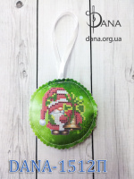 Пошита ялинкова прикраса під вишивку бісером. Гномик