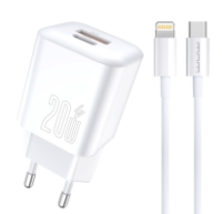Мережевий зарядний пристрій з кабелем WUW-T104L PD20W A+C  Lightning kit (6978749570631)