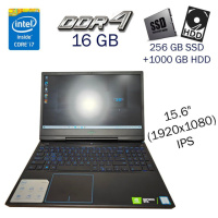 Игровой ноутбук Б-класс Dell G5 15 5590 / 15.6« (1920x1080) IPS / Intel Core i7-9750H (6 (12) ядер по 2.6 - 4.5 GHz) / 16 GB DDR4 / 256 GB SSD+1000