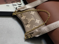 Сумка Louis Vuitton Bolsa Easy Pouch On Strap бежевий + лого