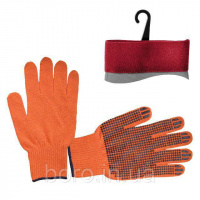 Перчатка х/б трикотаж с точечным покрытием PVC на ладони (оранжевая) (ящик 240пар) Intertool SP-0131
