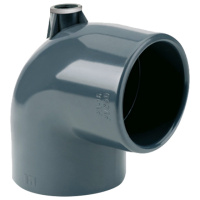 Коліно ПВХ Hidroten «AIR» 1001590, 90°, з металевим кільцем, d50-3/4«