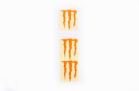 Наклейка логотип MONSTER ENERGY (5x6см, 3шт, помаранчева) (#HTC10103)
