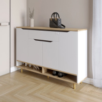 Тумба для обуви в прихожуюLION Салливан Тумба-2 Нимфея Альба (белый)/Дуб Аппалачи (LION-041007)