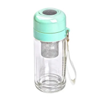 Термос стеклянный Hexagram с двойными стенками и заварником 240 мл мятный HP-14-40M