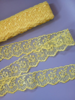 Кружево яблочко / ширина 4 см / жёлтый /  1 метр
