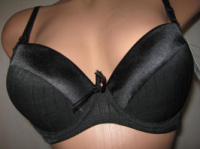 Бюстгальтер Lidai 80В push up чорний атласна вставка