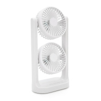 Портативный настольный вентилятор YT280, 2*R*105мм, угол поворота 360°, 3+3 режима, питание от USB кабеля, White, Box