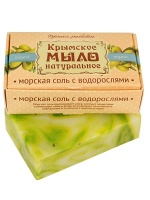 Крымское натуральное мыло на оливковом масле Морская соль с Водорослями 100 г