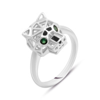 Серебряное кольцо CatalogSilver с фианитами, вес изделия 3,9 гр (2145295) 16.5 размер