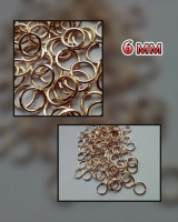 Соединительные колечки. Размер - 6 мм. Упаковка - 5 грамм. Цвет золото