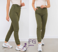 Жіночі брюки джоггери «Elias» тонкі оптом | Батал | Розпродаж моделі 50, Хакі