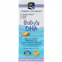 Рыбий жир (ДГК) для Детей с Витамином D3, Baby's DHA, with Vitamin D3, Nordic Naturals, 60 мл