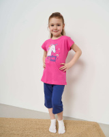 Комплект для дівчинки з капрі Єдиноріг  3-4, 5-6, 7-8 років