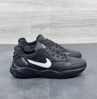 Демісезонні шкіряні кросівки Nike колір чорний