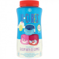 Кальций с D3 для Детей, U-Cubes, Children's Calcium With D3, Solgar, 120 жевательных конфет