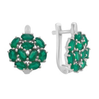 Серебряные серьги CatalogSilver с натуральным агатом 3.875ct (2196181)