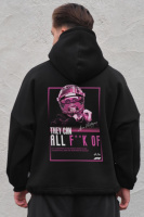 Оверсайз худі толстовка на флісі з капюшоном та принтом Without Verstappen Black
