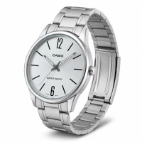 Чоловічий годинник Casio MTP-V005D-7B Classic з мінеральним склом та сріблястим циферблатом