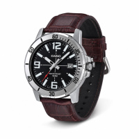 Чоловічий годинник Casio MTP-VD01L-1B — Класична модель з коричневим шкіряним ремінцем та мінеральним склом